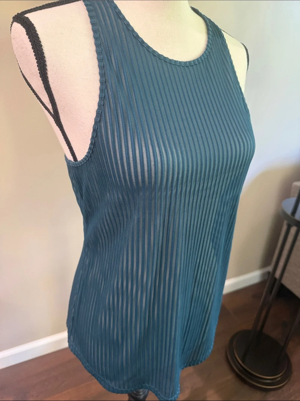 Alo Yoga Essence Teal Ribbed Racerback Tank Size Small